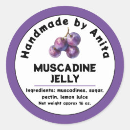 Modern Muscadine Jam of Jelly Canning Jar Label
