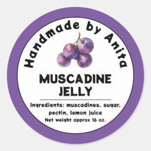Modern Muscadine Jam of Jelly Canning Jar Label