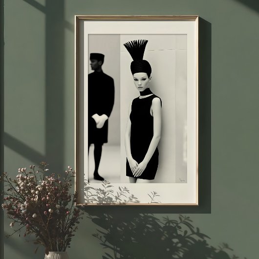 Modern Muse: opvallende monochrome Mode kunst Poster