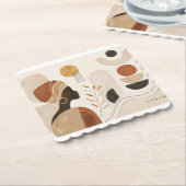 Modern Muse Paper Coasters | Ambachtelijk Abstract Kartonnen Onderzetters (Gebogen)