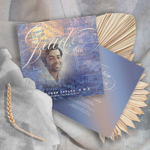 Modern Music Afstudeerder Foto Blue ID899 Kaart