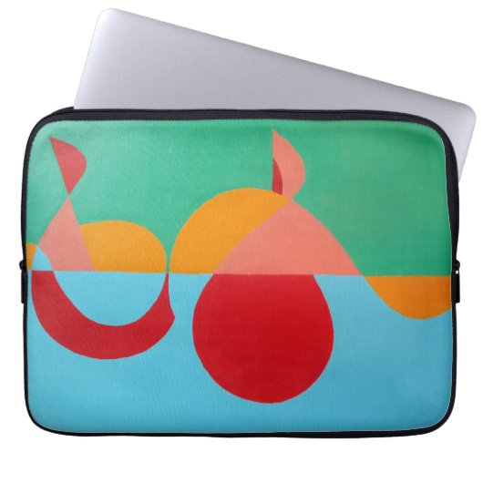 Modern Music Art Treble Clef Laptop Sleeve (Voorkant)