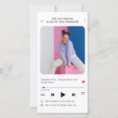 Modern Music Player Foto Afstuderen Uitnodiging (Voorkant)