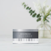 Modern Music Teacher | Silver Piano Visitekaartje (Staand voorkant)