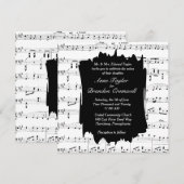 Modern Music Theme Wedding Uitnodiging (Voorkant / Achterkant)