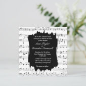 Modern Music Theme Wedding Uitnodiging (Staand voorkant)