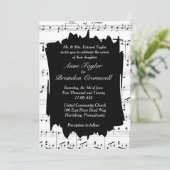 Modern Music Theme Wedding Uitnodiging (Staand voorkant)