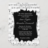 Modern Music Theme Wedding Uitnodiging (Voorkant / Achterkant)
