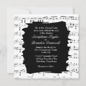 Modern Music Wedding Invitation Kaart (Voorkant)