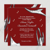 Modern Music Wedding Theme Uitnodiging (Voorkant / Achterkant)