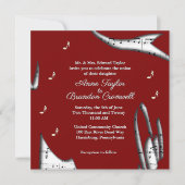 Modern Music Wedding Theme Uitnodiging (Voorkant)