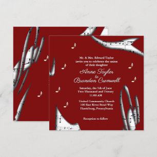 Modern Music Wedding Theme Uitnodiging