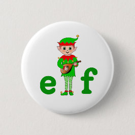 Modern Musical Elf over White Ronde Button 5,7 Cm