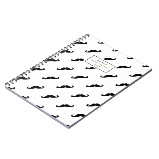 Modern Mustache Pattern - Aangepast notebook Notitieboek (Linkerzijde)