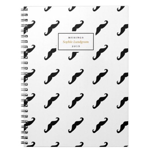 Modern Mustache Pattern - Aangepast notebook Notitieboek (Voorkant)