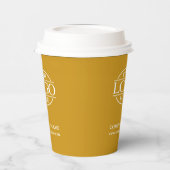 Modern Mustard Corporate Company Business Logo Papieren Bekers (Links)