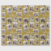 Modern Mustard Multi Photo Family Collage Wrapping Cadeaupapier (Vlak)