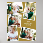 Modern mustard multi photo family home decor poster (Voorkant)