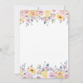 Modern Mustard Yellow and Lavender Floral Wedding Kaart (Achterkant)