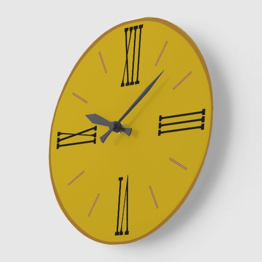 Modern Mustard Yellow met Gold Trim Grote Klok (Hoek)