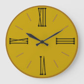 Modern Mustard Yellow met Gold Trim Grote Klok (Voorkant)