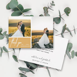 Modern Mustard Yellow Photo Collage Hartelijk dank