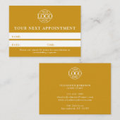 Modern Mustard Yellow Professional Simple Reminder Afsprakenkaartje (Voorkant / Achterkant)