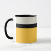 Modern Mustard Yellow Silver Grey Black Stripes Mok (Links)