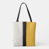 Modern Mustard Yellow Silver Grey Black Stripes Tote Bag (Achterkant)