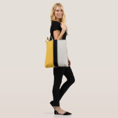 Modern Mustard Yellow Silver Grey Black Stripes Tote Bag (Op model)