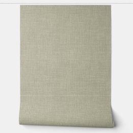 Modern Muted Olive Home Office Linen Look Texture Behang