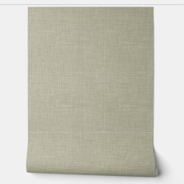Modern Muted Olive Home Office Linen Look Texture Behang