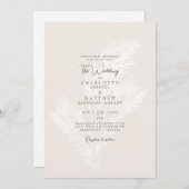 Modern Muted Pampas Neutral Bride Parent Wedding Kaart (Voorkant / Achterkant)