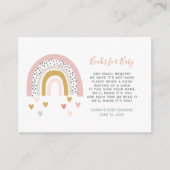 Modern Muted Rainbow Baby shower Boek Aanvraag Informatiekaartje (Voorkant)