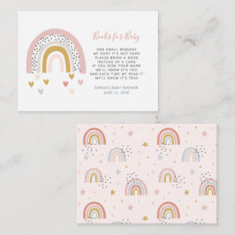 Modern Muted Rainbow Baby shower Boek Aanvraag Informatiekaartje
