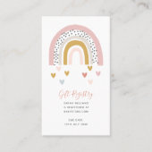 Modern Muted Rainbow Baby shower Gift Registry Visitekaartje (Voorkant)