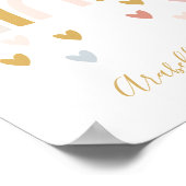 Modern Muted Rainbow Monogrammed Name Nursery Poster (Hoek)