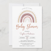 Modern Muted Tones Boho Rainbow Baby shower Invita Kaart (Voorkant)