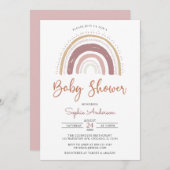 Modern Muted Tones Boho Rainbow Baby shower Invita Kaart (Voorkant / Achterkant)