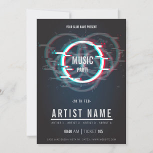 Modern muziekparty flyer Announcement Kaart