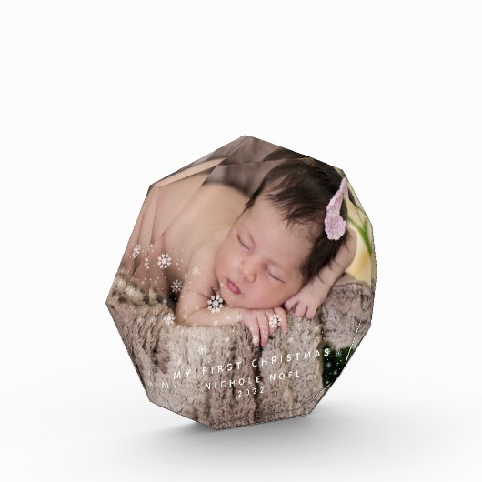 Modern My First Kerstsnowflakes Foto Keepsak (Links)