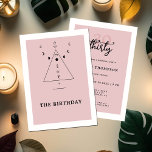 Modern Mystic Tarot Fortune 30th Birthday Party Kaart<br><div class="desc">Een moderne, elegante en chic-sjabloon van het 30ste verjaardagsfeest met een tarot, een waarzeggerthema, met een driehoek, de fasen van de maan en een paar symbolen die lijken op oude loopjes over een roze blauwe achtergrond. Een leuke tarotfeestje voor een jonge vrouw op haar 30ste verjaardag. Een mooie keuze voor...</div>