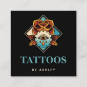 Modern Mystique Third Eye Magic Tattoo Artiest Coo Vierkante Visitekaartje (Voorkant)