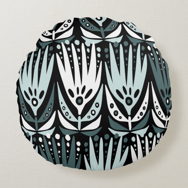 Modern naadloos  abstract patroon met simp rond kussen (Voorkant)
