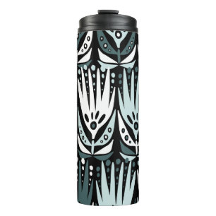 Modern naadloos  abstract patroon met simp thermosbeker
