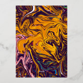 Modern naadloos Abstract Wavy Whimsical Weddenscha Folie Uitnodiging (Achterkant)