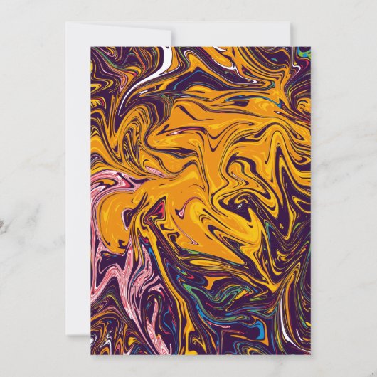 Modern naadloos Abstract Wavy Whimsical Weddenscha Kaart (Achterkant)