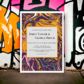 Modern naadloos Abstract Wavy Whimsical Weddenscha Kaart