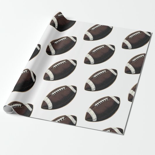 Modern Naadloos Patroon Amerikaans Football Cadeaupapier (Uitgerold)
