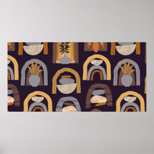 modern naadloos patroon met esthet poster